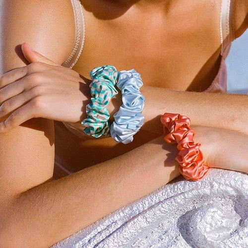 Шовкові резинки Pure Silk Large Scrunchies - Sea Mist